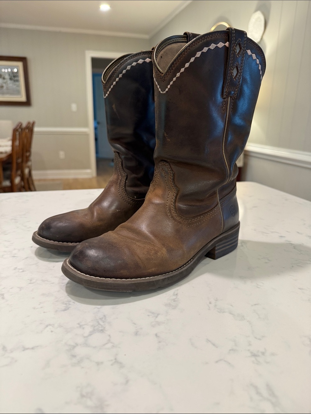 ARIAT Women’s Unbridled Roper Boots Dark Brown Leather Cowgirl Size 7.5 - Picture 6 of 15